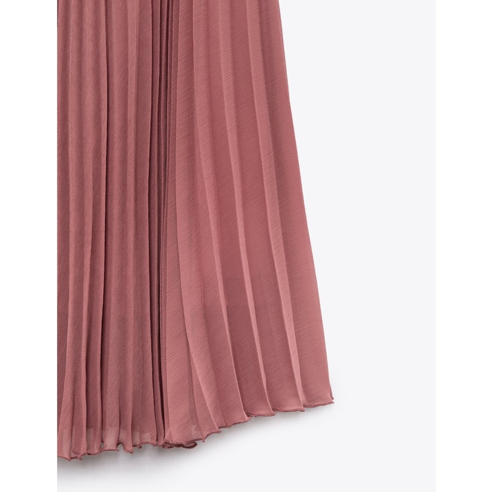 ZARA | NWT LONG PLEADED SKIRT DUSTY Pink - Picture 9 of 9